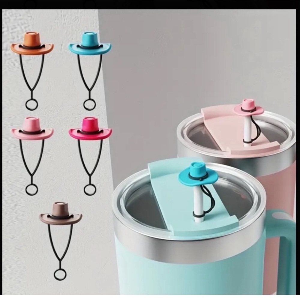 Stanley Cup Cowboy Hat Straw Toppers 5 pack